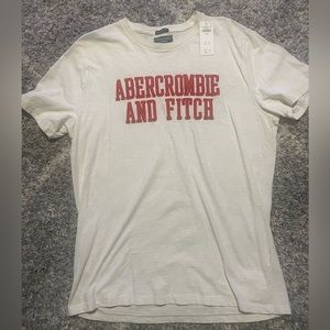 Abercrombie and fitch t shirt white with red lettering